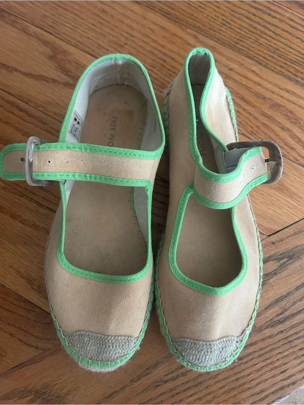 Free People Surfside 2.0 Mary Jane Espadrille Shoes - Salted Lime